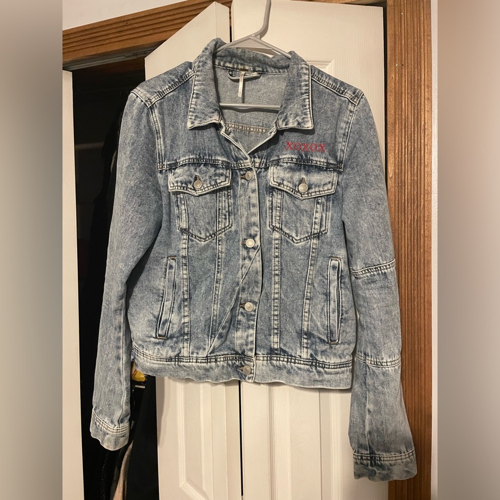 Free People Rumors Jacket, size large, light indigo